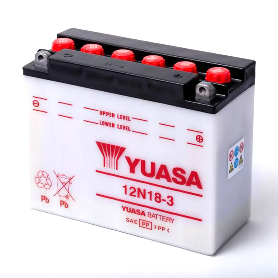 BATERÍA PARA MOTOS YUASA 12N18-3 /12V 18AH