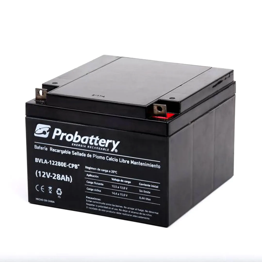BATERÍA PROBATTERY 12V 28AH - ELECTROLITO ABSORBIDO LIBRE MANTENIMIENTO