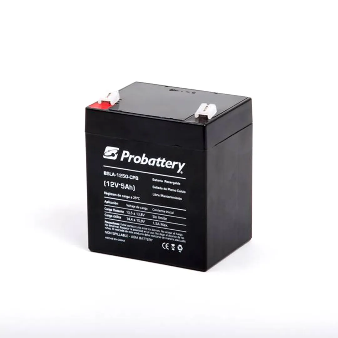 BATERÍA PROBATTERY 12V 5AH - ELECTROLITO ABSORBIDO LIBRE MANTENIMIENTO