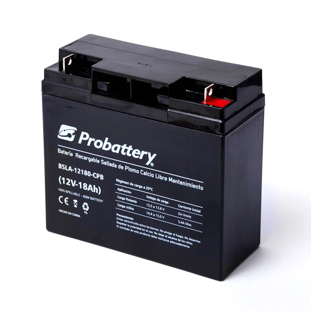 BATERÍA PROBATTERY 12V 18AH - ELECTROLITO ABSORBIDO LIBRE MANTENIMIENTO