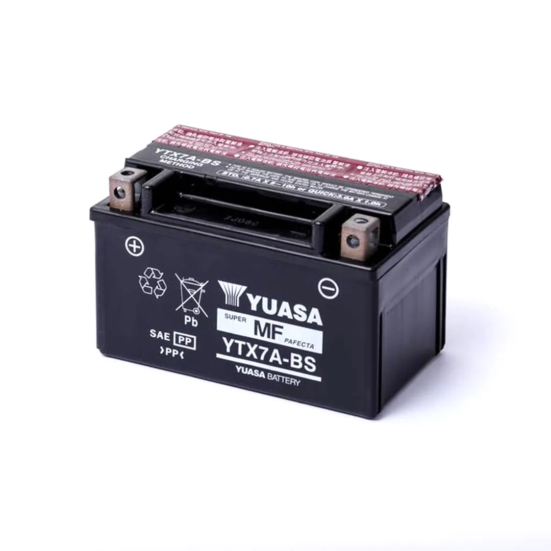 BATERÍA PARA MOTOS YUASA YTX7A /12V 6AH LIBRE MANTENIMIENTO