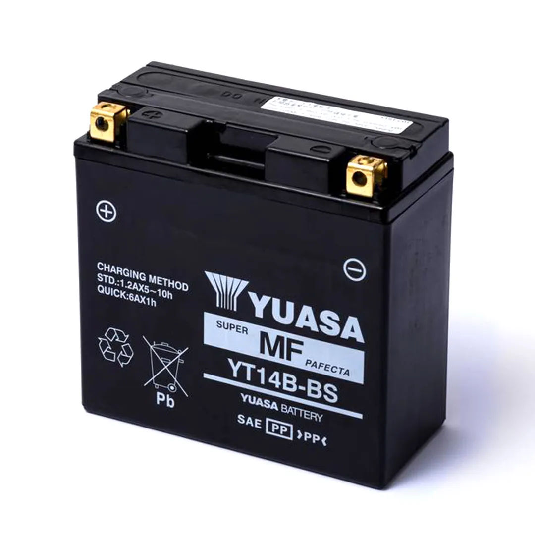 BATERÍA PARA MOTOS YUASA YT14B-BS / 12V 12AH LIBRE MANTENIMIENTO