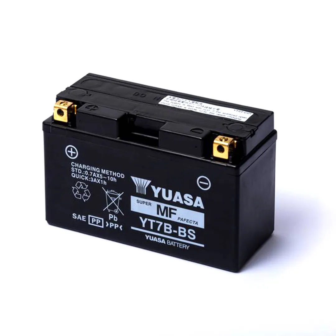 BATERÍA PARA MOTOS YUASA YT7B-BS 12V 6.5AH LIBRE MANTENIMIENTO