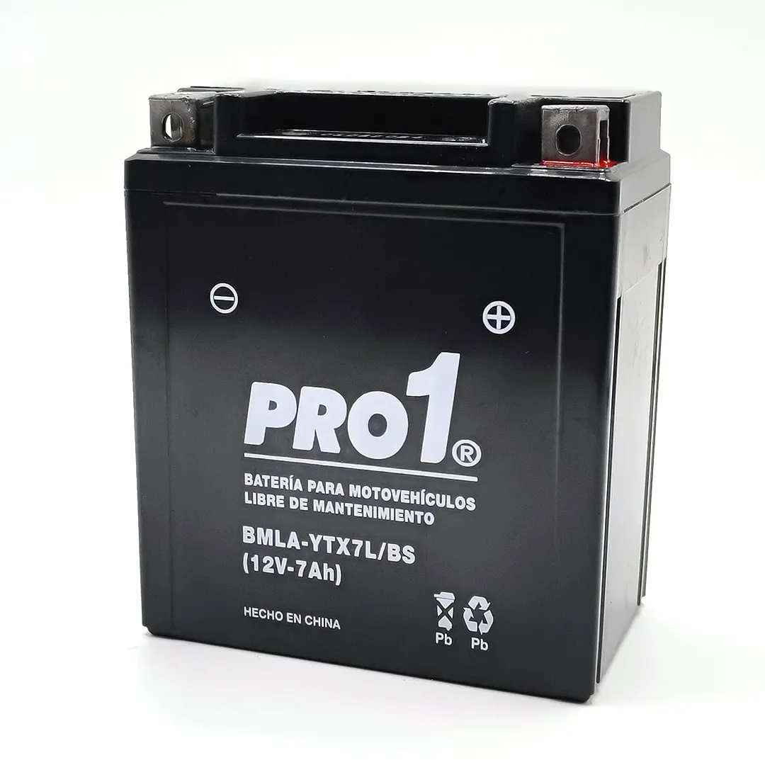 BATERÍA PARA MOTOS PRO UNO / PROBATTER YTX7L-BS 12V 7AH LIBRE MANTENIMIENTO
